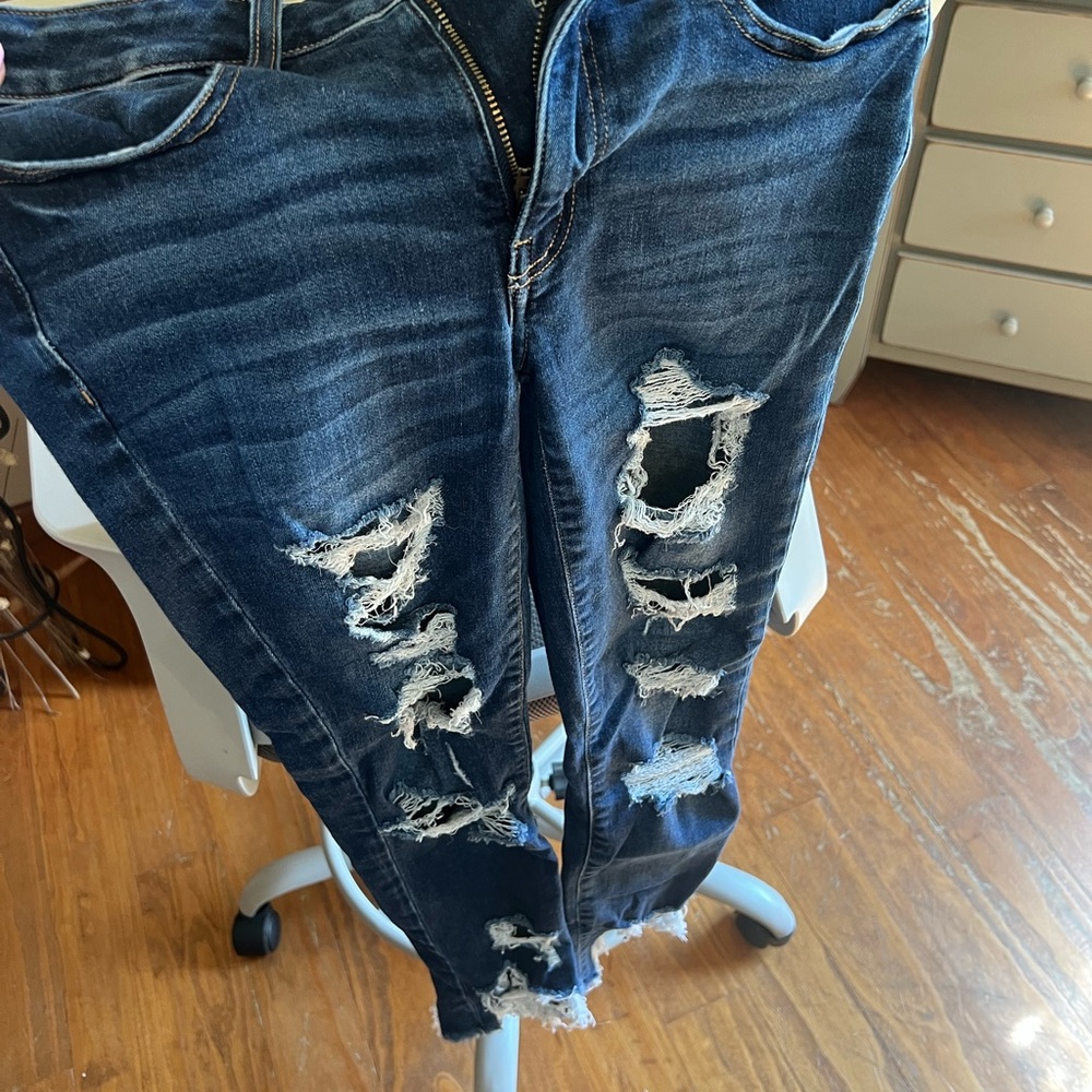 American Eagle Outfitters Blue Skinny Jeans Distressed Style